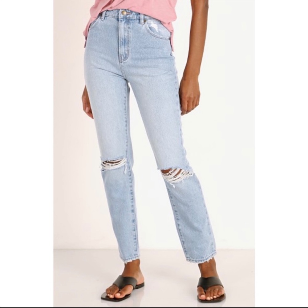 Rolla’s Dusters High Rise Slim Leg Distressed Jean 25
